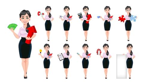 Premium Vector Beautiful Successful Business Woman Cartoon Character