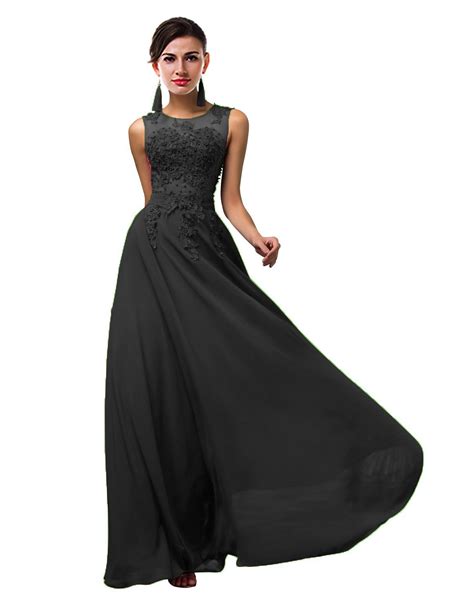 Thaliadress Women Long Sheer Neck Evening Bridesmaid Dresses Prom Gowns