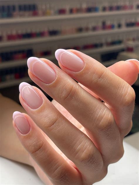 Neutral Pink French Manicure Almond Nails French Nails French