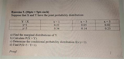 Solved Exercise 5 20pts 5 Pts Each Suppose That X And Y