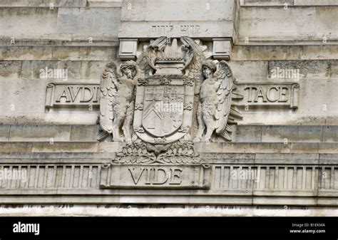 The Coat Of Arms Of The United Grand Lodge Of England Sculpted In Stone