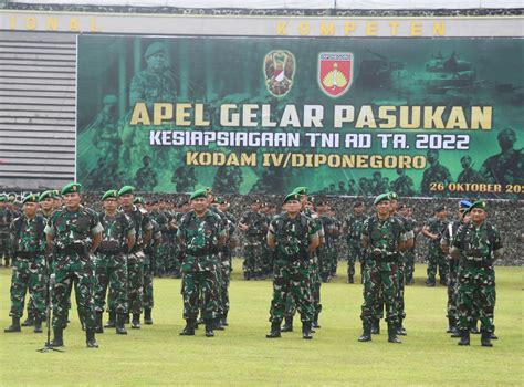 Pangdam Iv Diponegoro Pimpin Prajurit Ikuti Apel Kesiapsiagaan Tni Ad