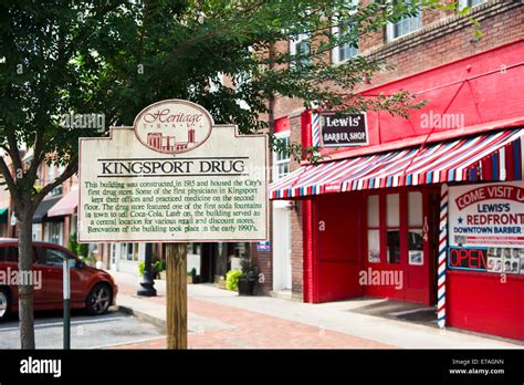 A sign giving some history of Kingsport Tennessee Stock Photo - Alamy