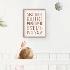 Neutral Alphabet Poster Beige Watercolour Alphabet ABC Etsy UK