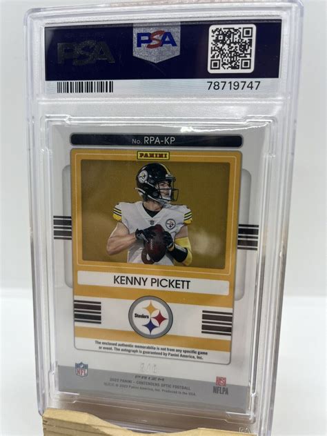 Nfl 2022 Contenders Optic Kenny Pickett Rookie Patch Auto Black Scope 5