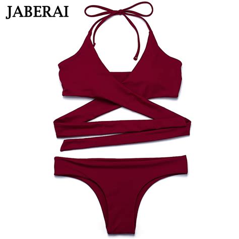 Jaberai String Cross Bikini Brazilian Bottom Swimsuit Sexy Halter