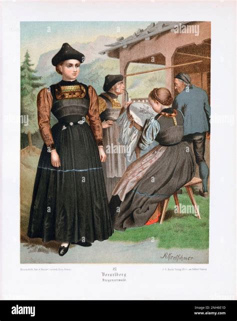 German Folk Costume Vorarlberg Westernmost State Land Of Austria