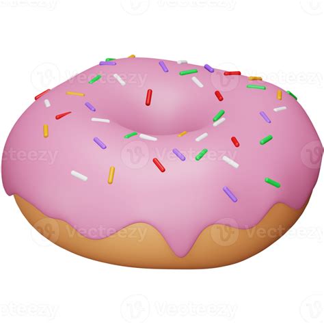 Donut D Rendering Isometric Icon Png