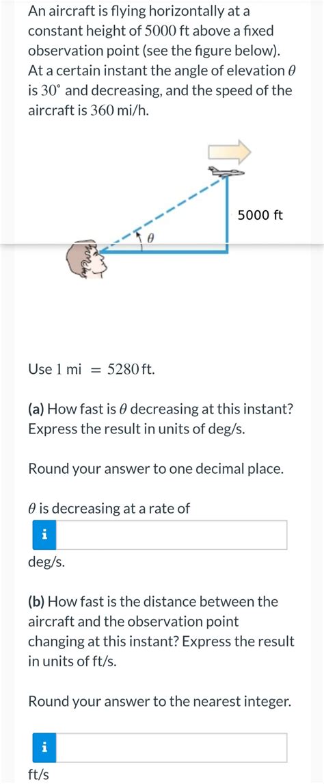 An Aircraft Is Flying Horizontally At A Constant Height Of