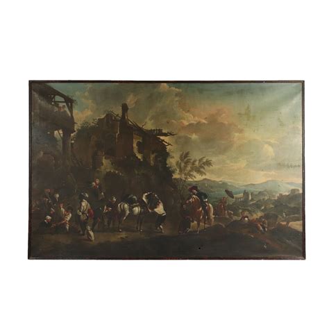 Dipinto Antico Paesaggio Lombardia 700 Quadro Olio Su Tela Cornice