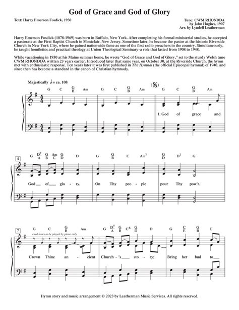 God Of Grace And God Of Glory By Various Piano Vocal Guitar