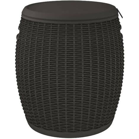 Coffre boîte meuble de jardin rangement 4 en 1 noir polypropylène