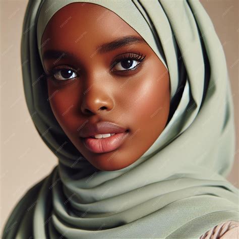 Beautiful Somali Girl Wearing Hijab Premium Ai Generated Image