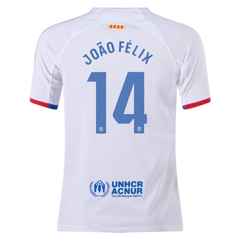 Nike Youth Barcelona Joao Felix Away Jersey 23/24 (White/Royal Blue ...