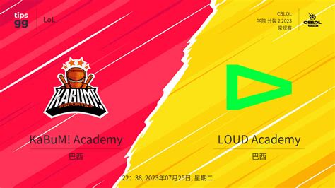 KaBuM Academy对阵LOUD Academy2023年07月25日在CBLOL 学院 分裂 2 2023LoL Tips GG