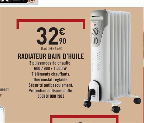 Promo Radiateur Bain D Huile Chez E Leclerc