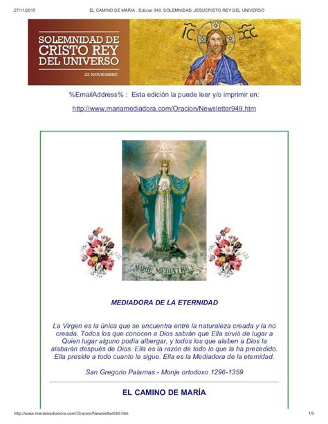 PDF El Camino De Maria Edicion 949 Jesucristo Rey Del Universo