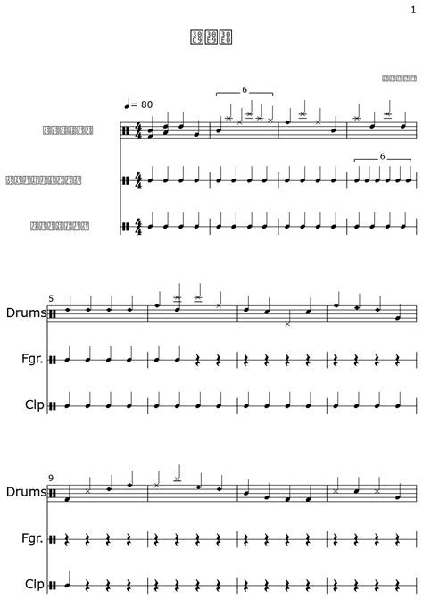 Sheet Music For Drum Set Finger Snap Hand Clap