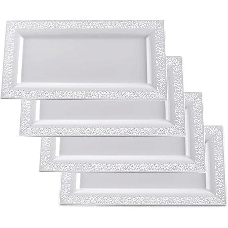 Amazon Yumchikel Decorative Plastic Serving Tray Platter Set