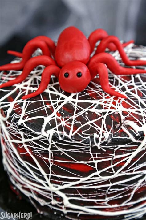 Red Velvet Marshmallow Spiderweb Cake Sugarhero