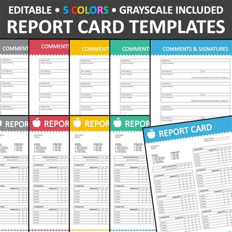 Editable Report Card Template