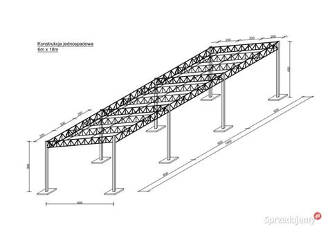 Konstrukcja Stalowa 6x18 Wiata Magazyn Garaż Zadaszenie Hala Rawa