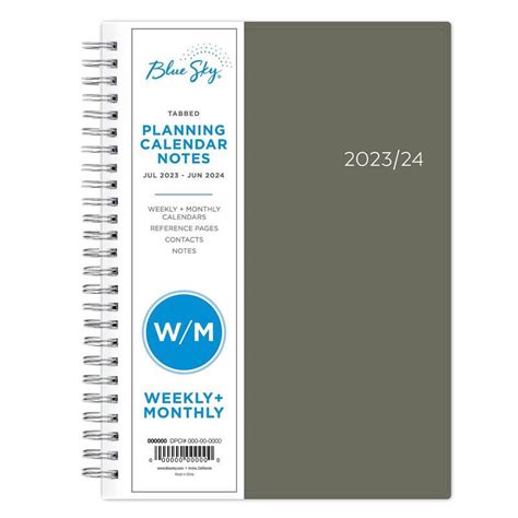 Blue Sky 2023-24 Academic Planner with Notes Pages Flexible Cover 5.875"x8.625" Weekly/Monthly ...