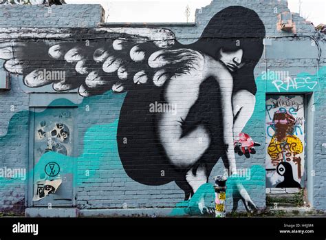 Graffiti Depicting A Fallen Angel Near Brick Lane London England