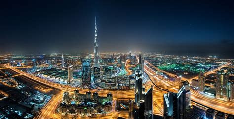 Panoramic Photography Of City Landscape Cityscape Dubai Skyscraper