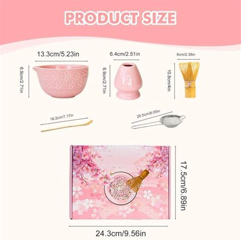 Roze Matcha Set 5 Delige Set Voor Theeceremonie Keramiek Bol