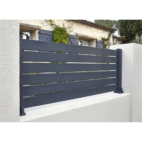 Lisse De Cl Ture Aluminium Klosup Naterial Gris Zingu H X L Cm