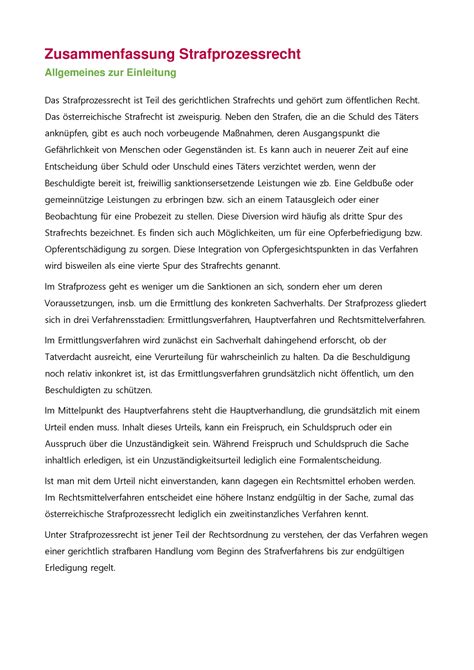 ZF StPO PDF Gesamt Zusammenfassung Strafprozessrecht Allgemeines Zur