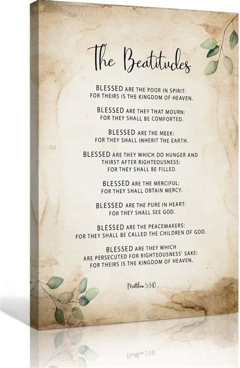 Matthew 5 3 10 The Beatitudes Bible Verse Wall Decorative Items For Bedroom Modern