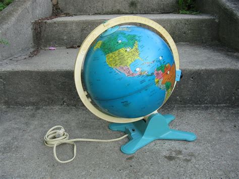 Fisher Price Light Up Globe 1988 Turquoise Base