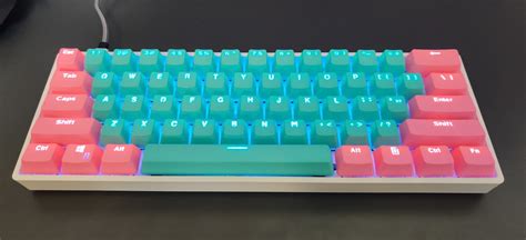 Mechanical keyboard 60% PBT cyan pink keycaps | Etsy