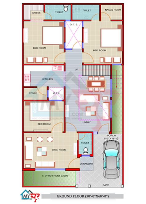 House Plan 3060 30×60 House Plan 6 Marla House Plan Glory