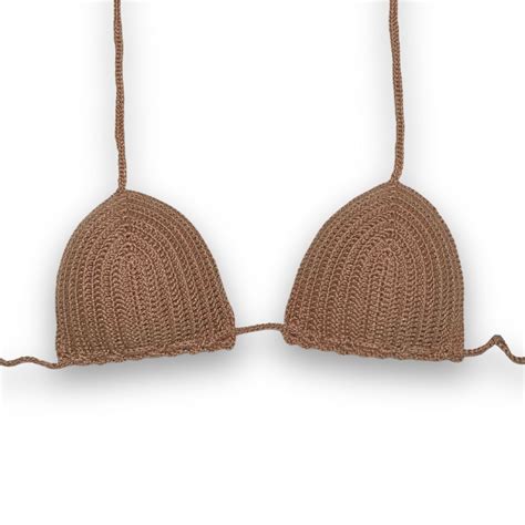 Top de Croche Avulso Biquíni Bojo Cortininha Nude Clássico Tendência Moda Praia 2025 Pp