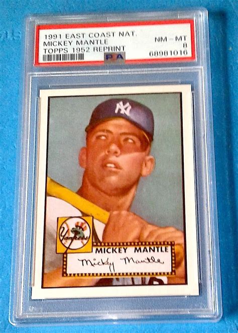 MICKEY MANTLE PSA 8 1991 TOPPS EAST COAST NATIONAL MINT TYPE 1 RC PROMO