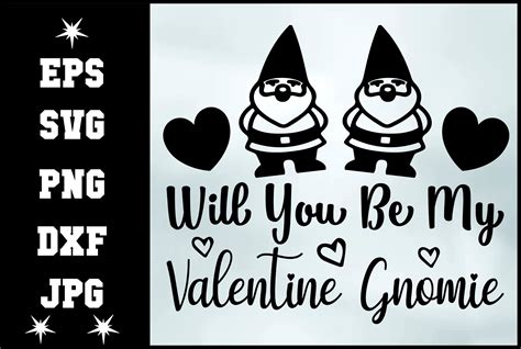 Will You Be My Valentine Gnomie Svg Graphic By Arifkhan1r1 · Creative Fabrica