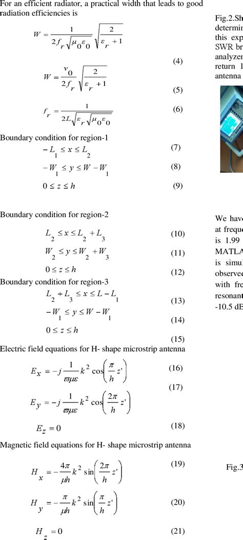 Figure From Design Analysis Of H Shape Microstrip Patch Antenna