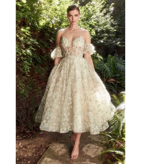 Vintage Inspired Tea Length Wedding Dress With Sleeves House Of