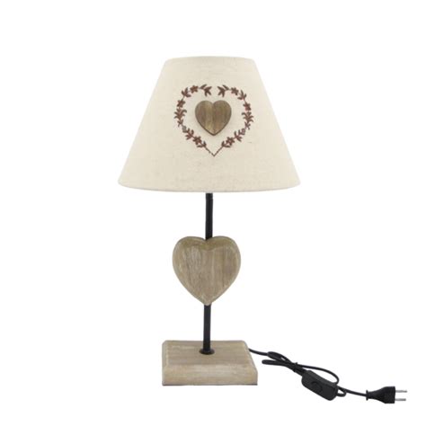 Lampe Sculpt E En Bois Cir Motif Flocon Brod H Cm