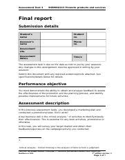 Assessment Task 3 Marketing Abbie Power Final Report Docx Assessment