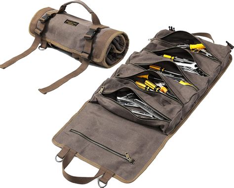 Wrench Tool Roll Bag Heavy Duty Waxed Canvas Multi Purpose Tool