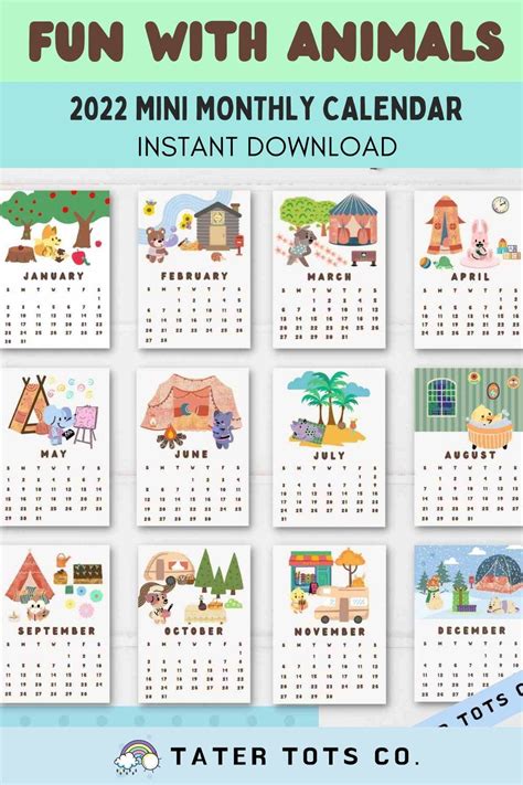 Grab Your Free Draw So Cute Mini Calendar 2023 Featuring Adorable