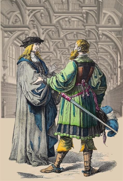 Early 16th Century Clothing Of A German Magistrate And Knight