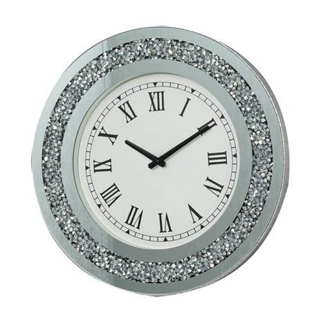 Crushed Diamond Mirrored Clock Cm Artofit