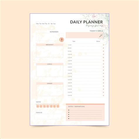 Premium Vector Daily Planner Template