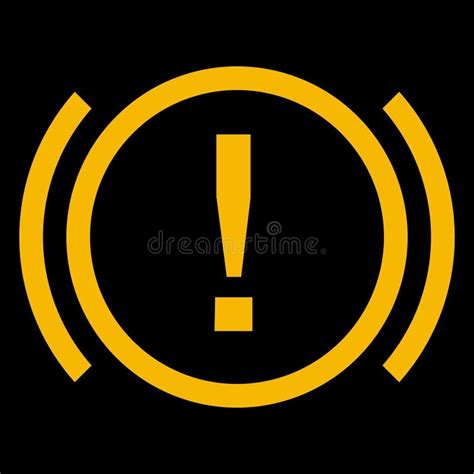 Amber Vector Graphic On A Black Background Of A Dashboard Warning Light For Problem With The Car