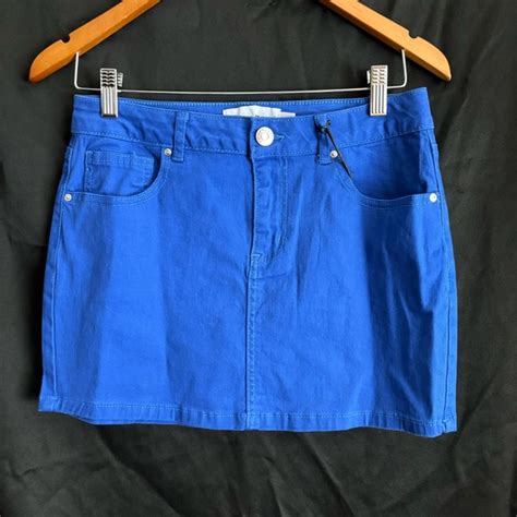 Refuge Skirts Y K Refuge Denim Mini Skirt In Blue Poshmark